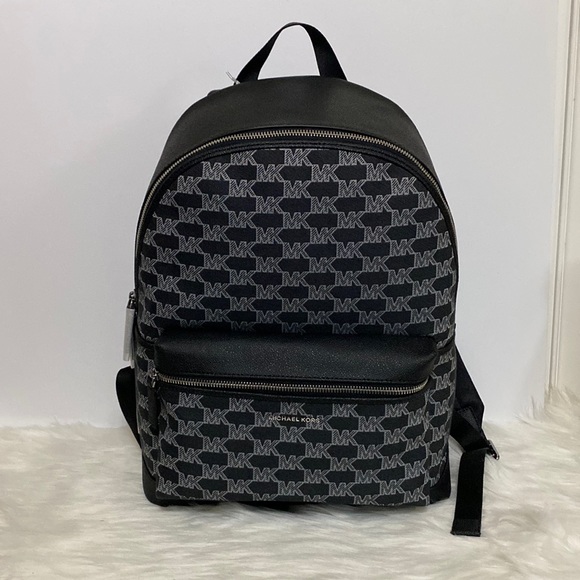 Men’s Michael Kors Store Cooper Large Backpack MK Monogram Dark Blue Color NWT - Picture 2 of 12
